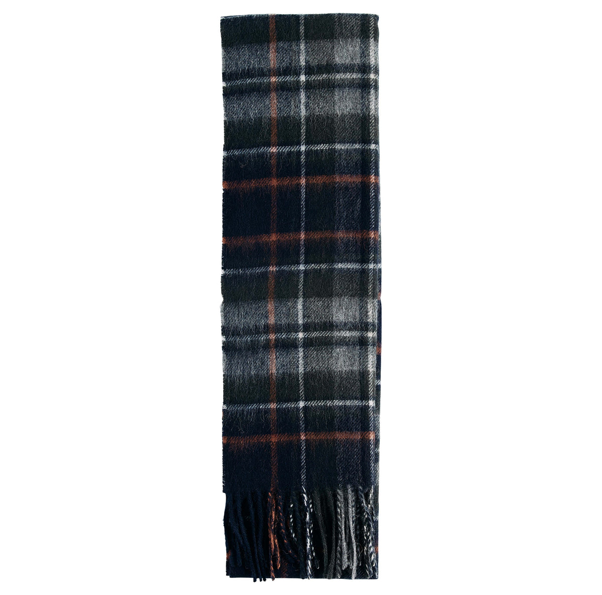 Barbour New Check Tartan Scarf - Navy/Dark Ginger
