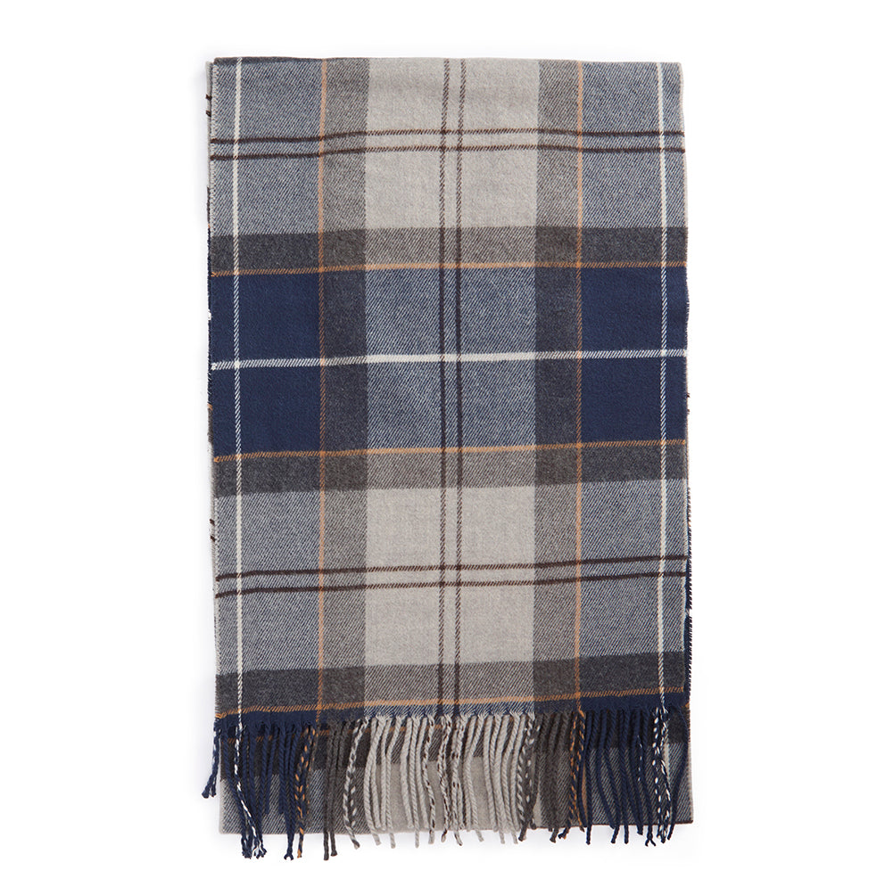 Barbour Galingale Tartan Scarf - Grey Midnight Tartan