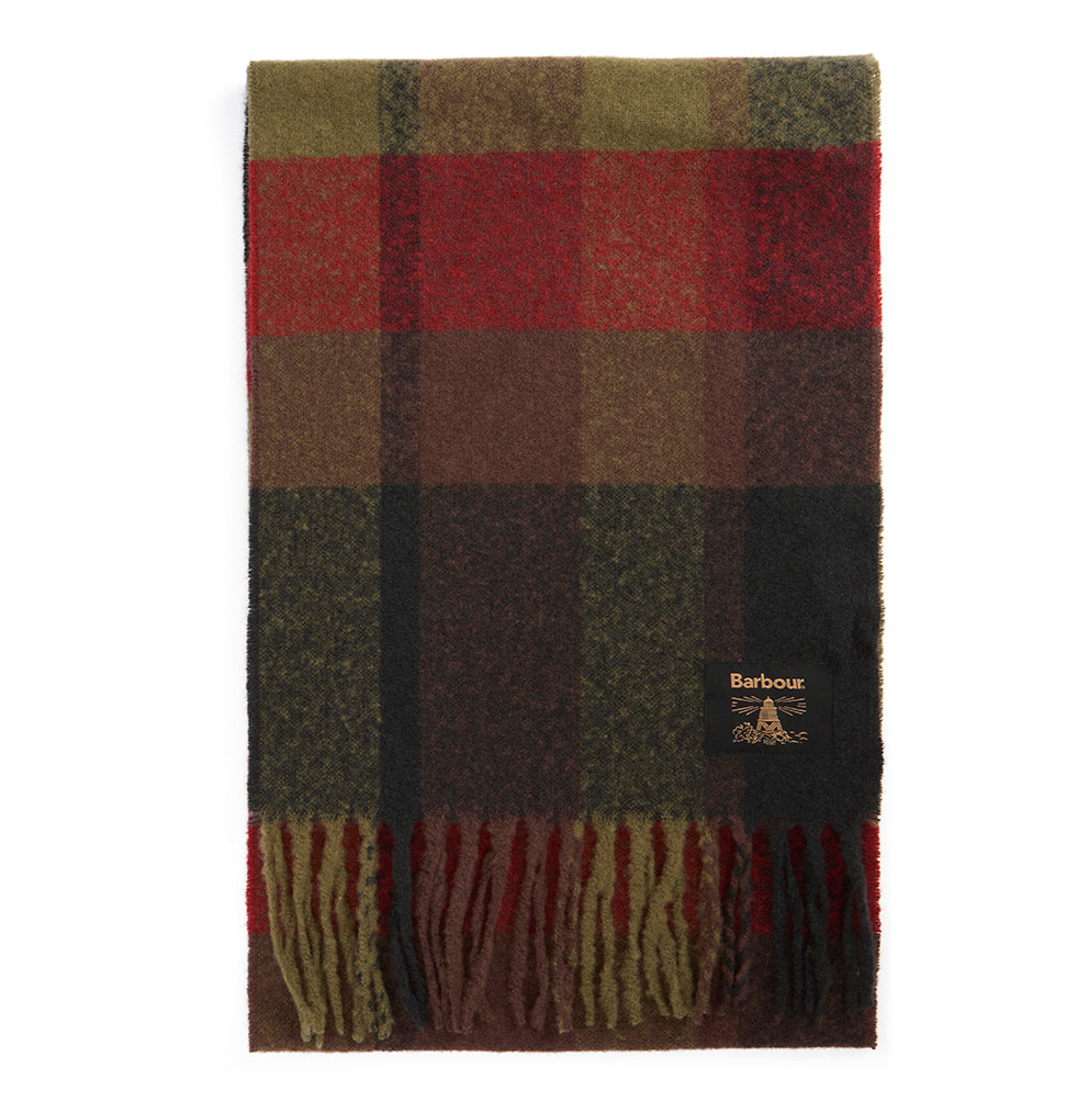 Barbour Westerdale Scarf - Olive/Fired Brick