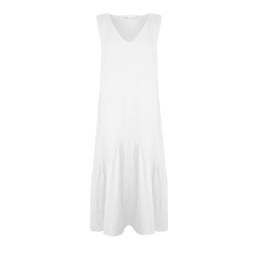 Amazing Woman Nova Frill Hem White Maxi Dress