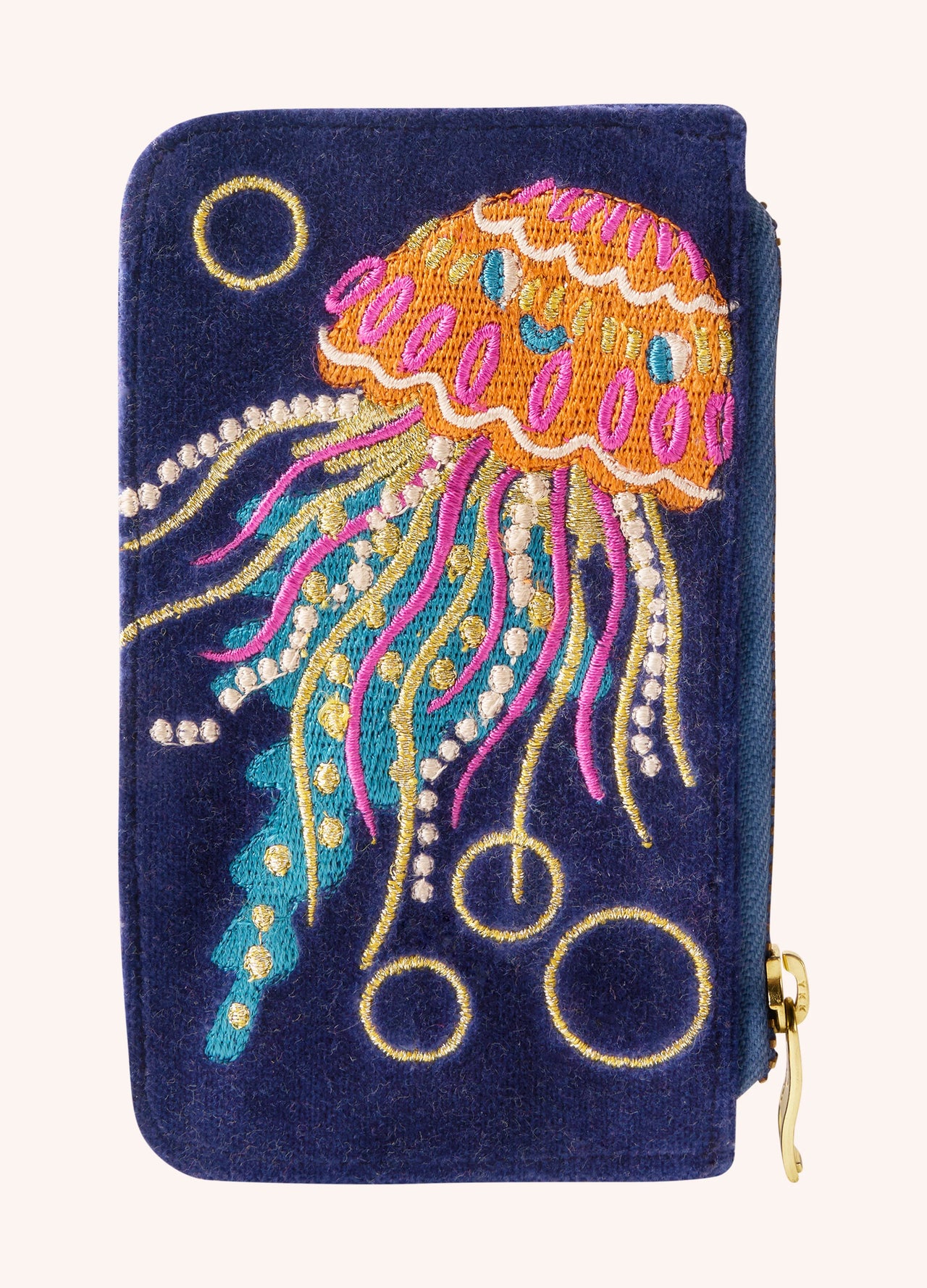 Powder Jolly Jelly Velvet Card Holder - Navy