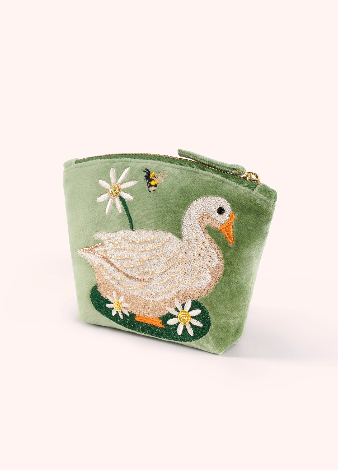Powder Velvet Mini Pouch - Garden Goose