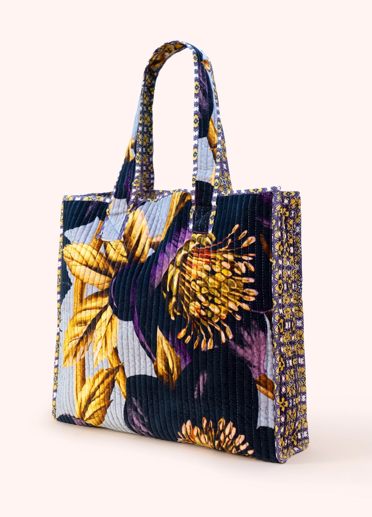 Powder Lux Velvet Quilted Tote Bag - Hellebore