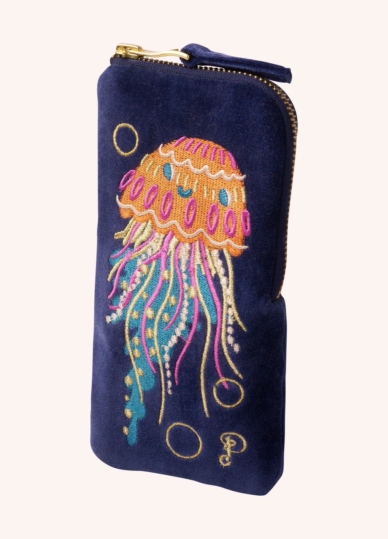 Powder Jolly Jelly Velvet Sunglasses Pouch - Navy