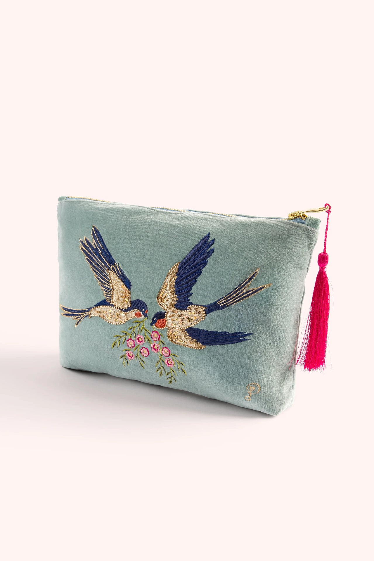 Powder Zip Pouch - Swooping Swallows