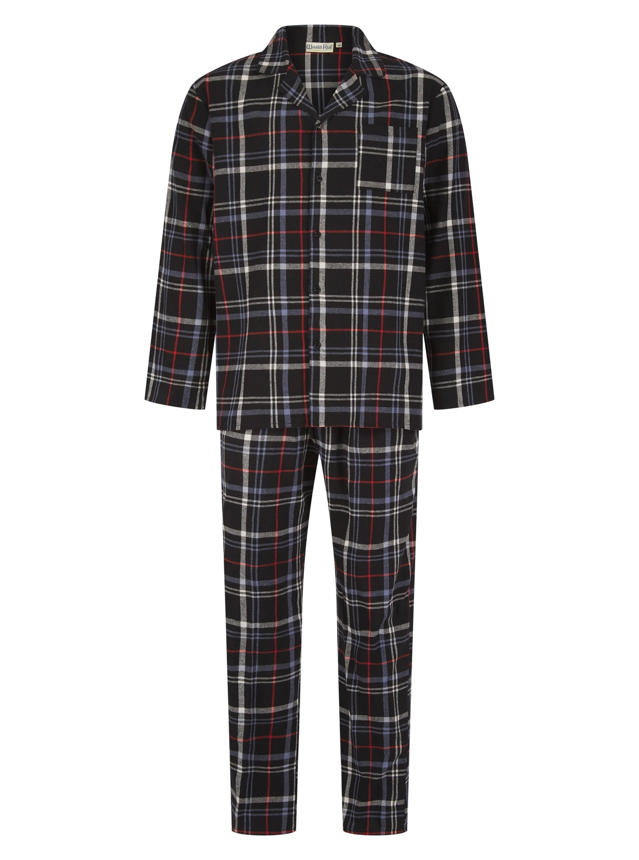 Walker Reid Yarn Dyed Woven Check Pyjama - Black