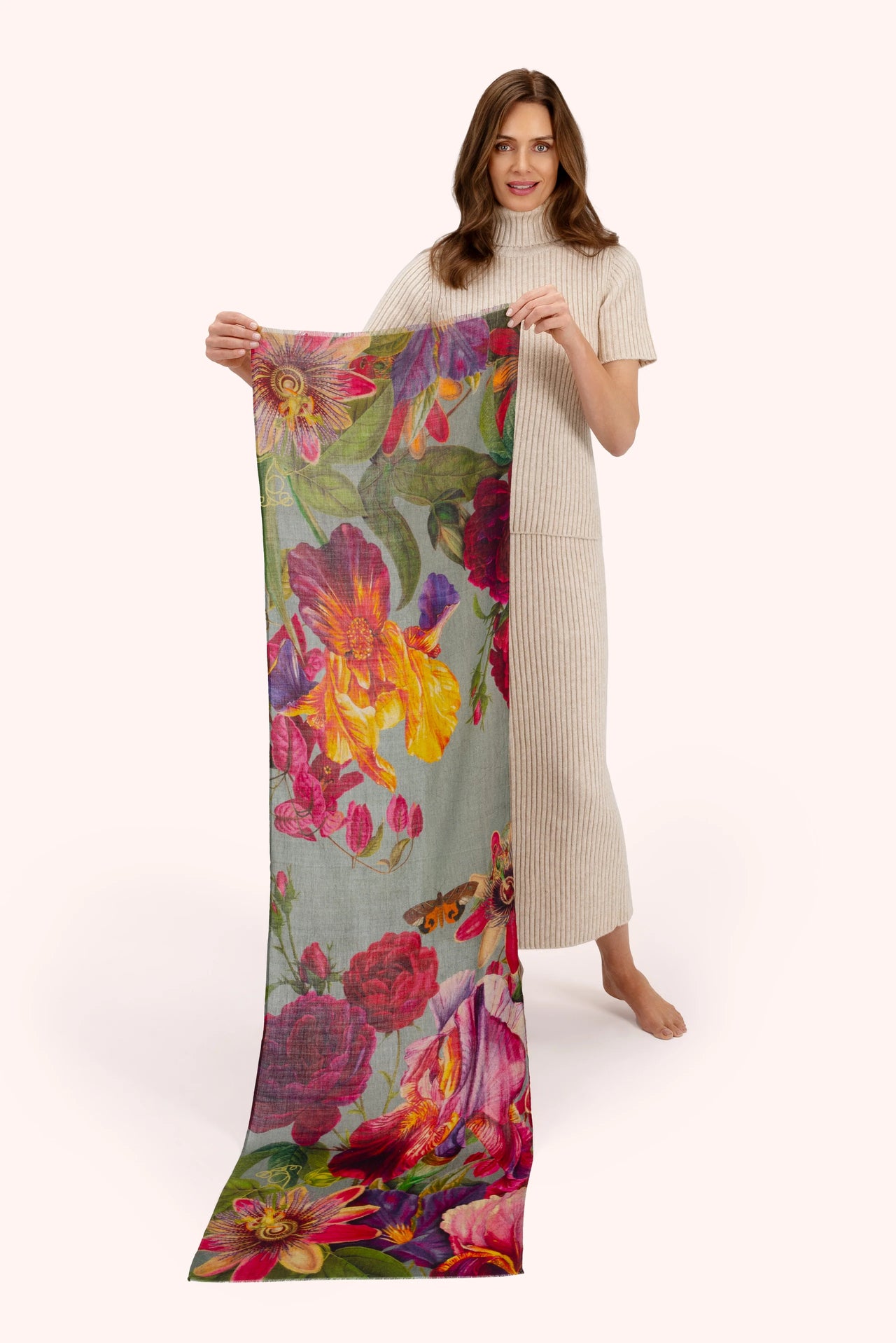 Powder Wool Wrap Scarf - Winter Iris/Ice