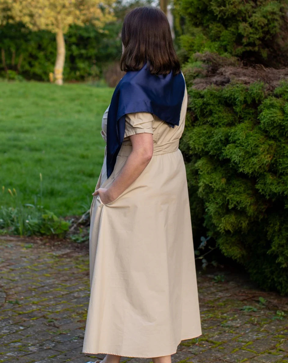 Chalk Holly Dress - Light Stone