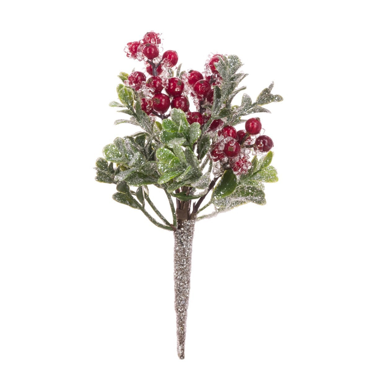 FloralSilk Iced Berry Boxwood Pick