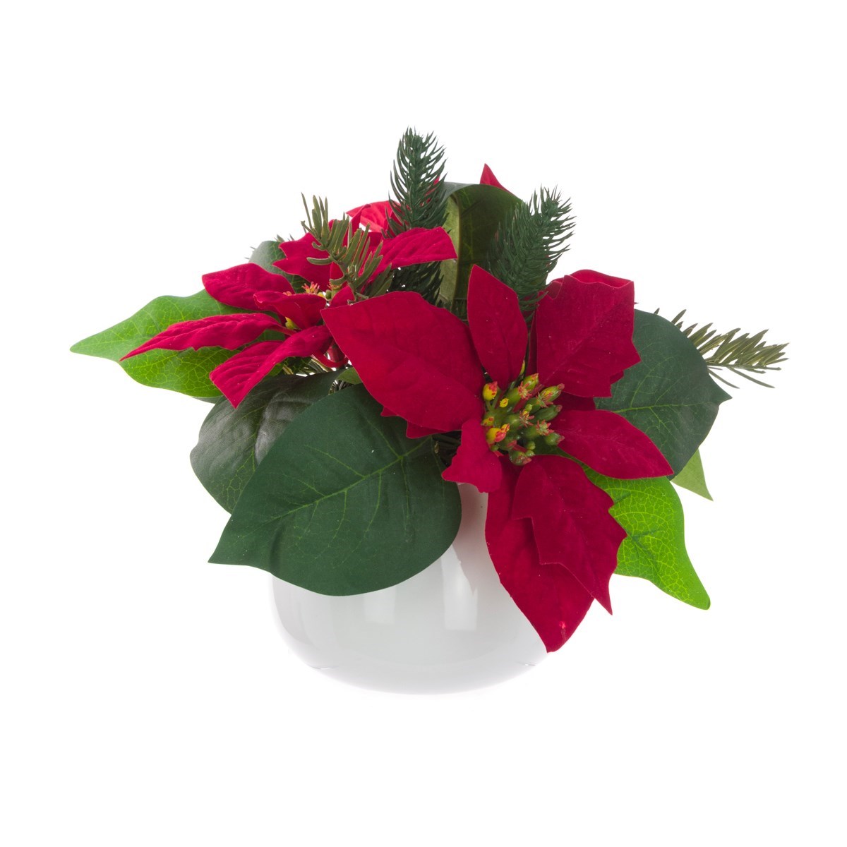 FloralSilk Poinsettia In Ceramic Pot