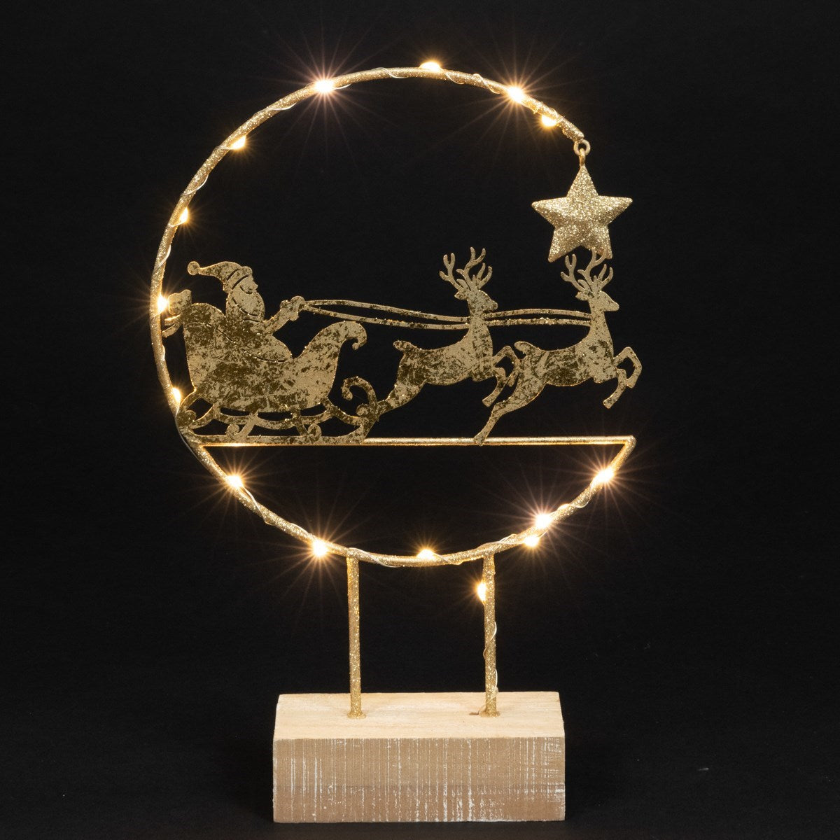 FloralSilk METAL LED Santa W/Sleigh