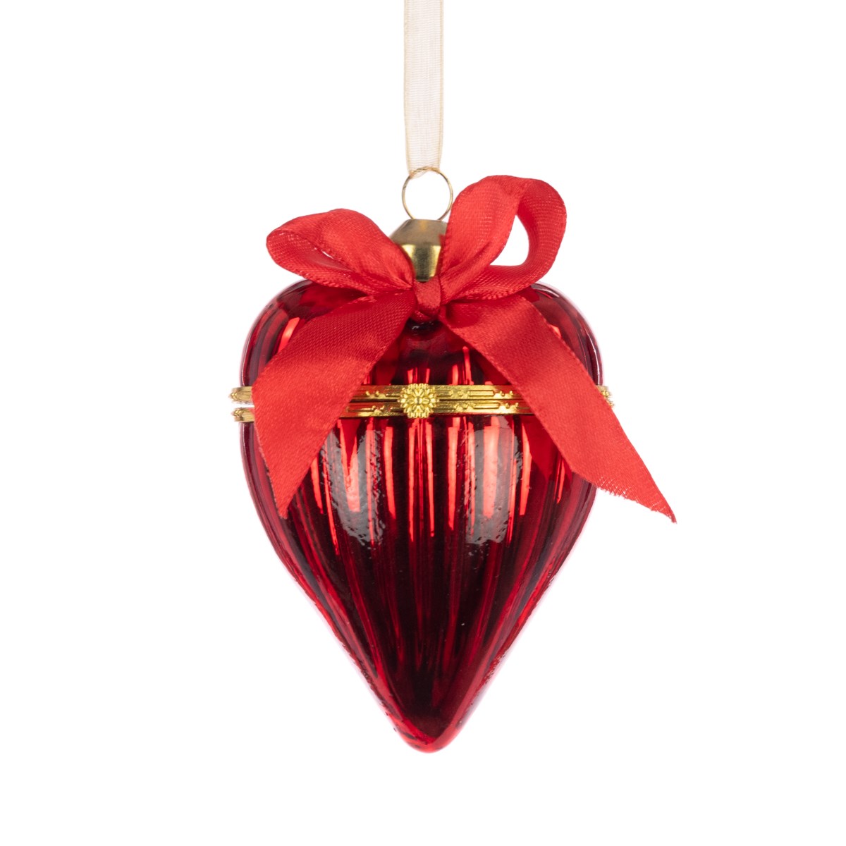 FloralSlik Glass Heart Locket - Red