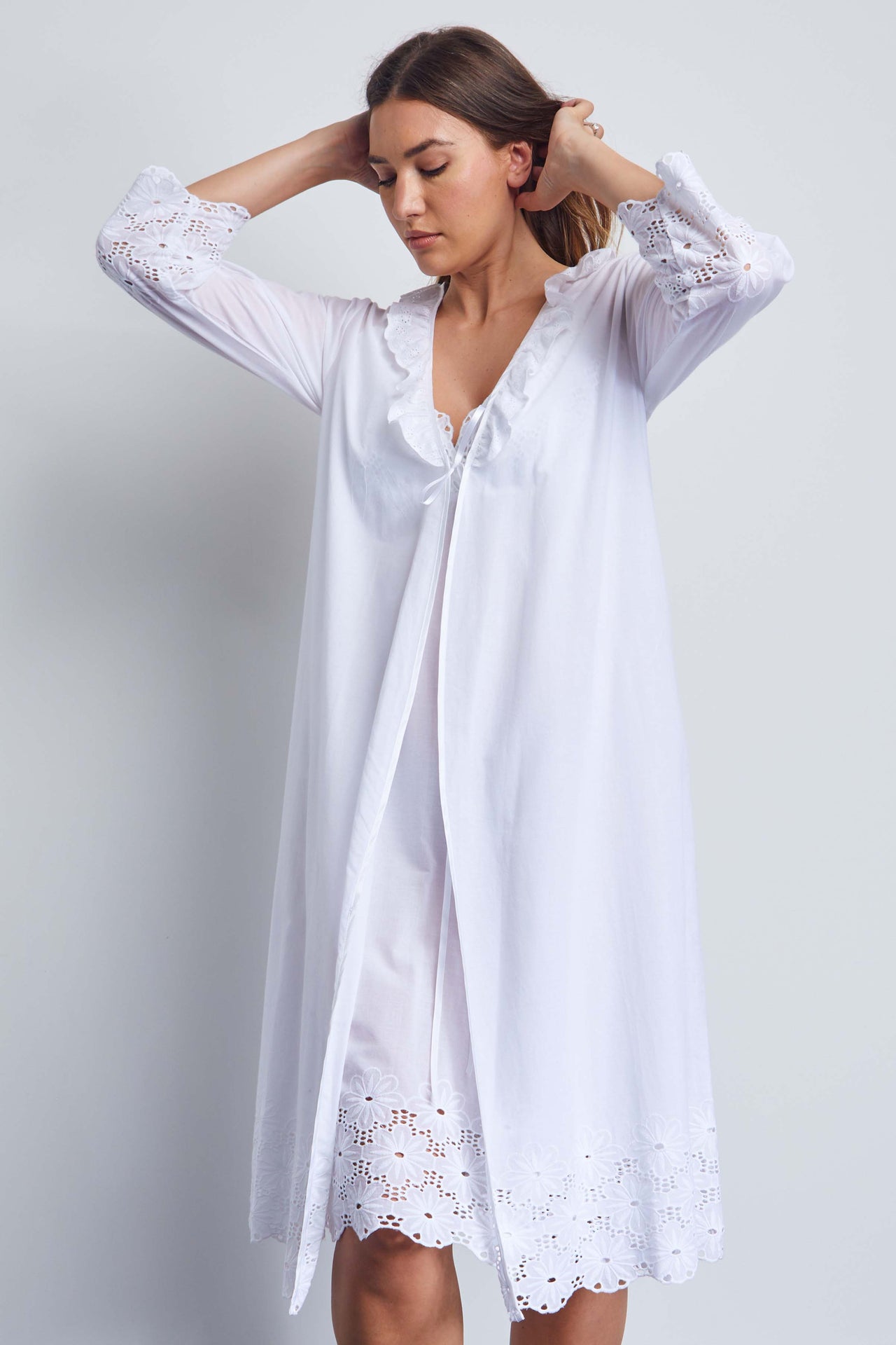 long ladies dressing gowns uk V by Very Longline Hooded Dressing Gown - Charcoal