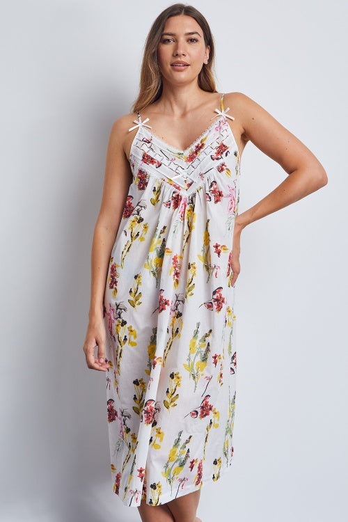 Cottonreal GRACE Volie Strappy Flora Night Dress