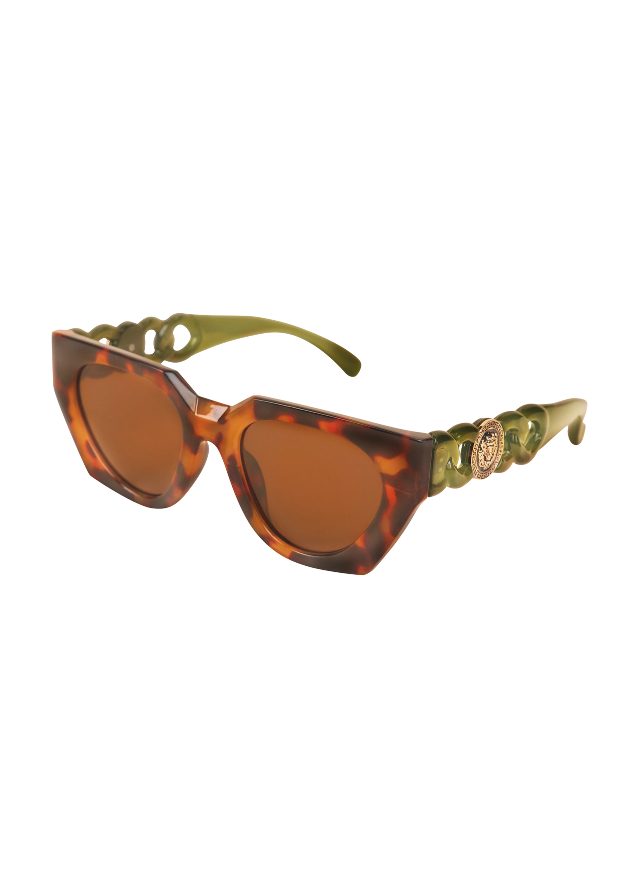 Powder Luxe Zelia Sunglasses - Tortoiseshell/Olive