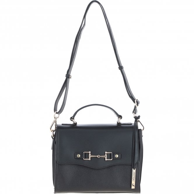 Ashwood Flap Over Leather Handbag - Black