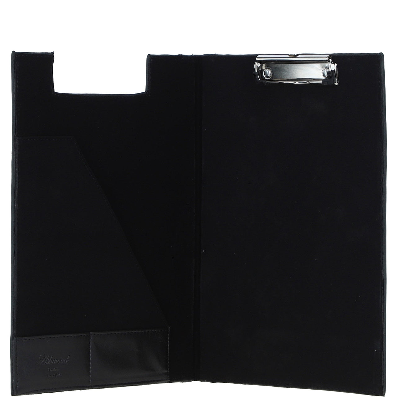 Ashwood Leather Clip Pad Folder - Black