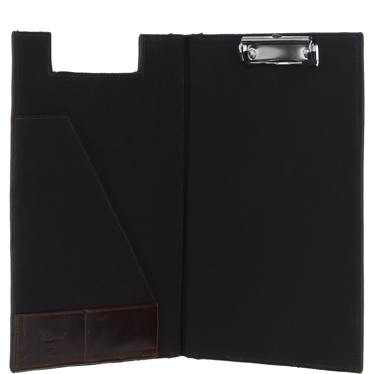 Ashwood Leather Clip Pad Folder - Brown