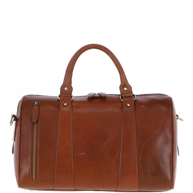 Ashwood T-76 Medium Leather Holdall - Tan