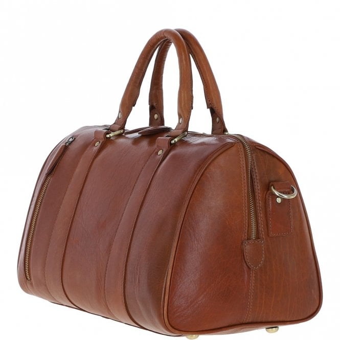 Ashwood T-76 Medium Leather Holdall - Tan