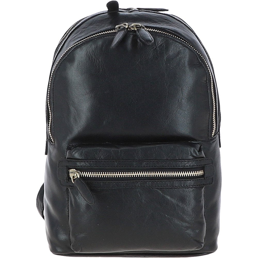 Ashwood Unisex Leather Backpack - Black