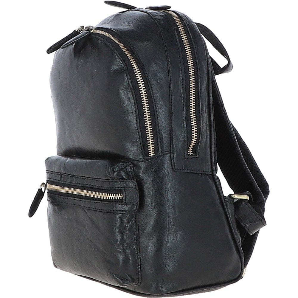 Ashwood Unisex Leather Backpack - Black