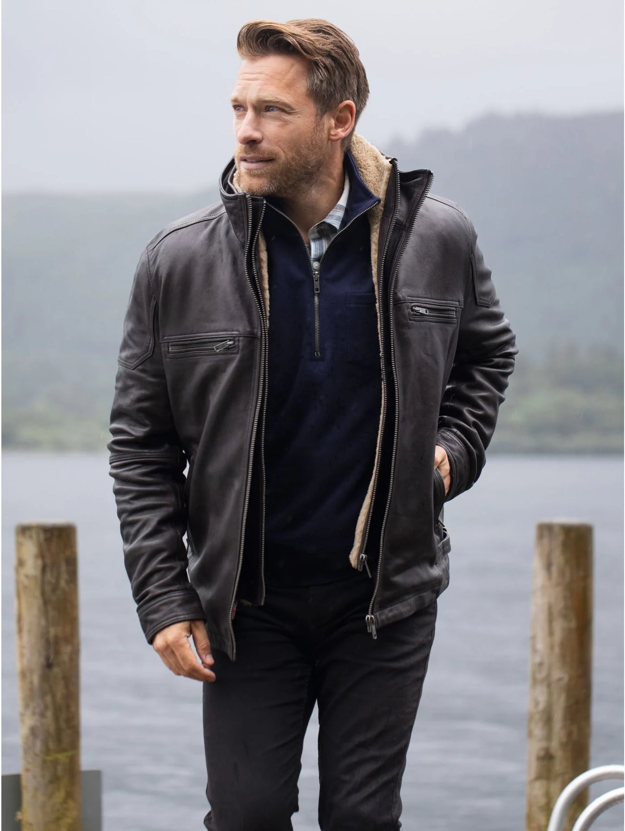 Lakeland Gosforth Leather Coat - Brown