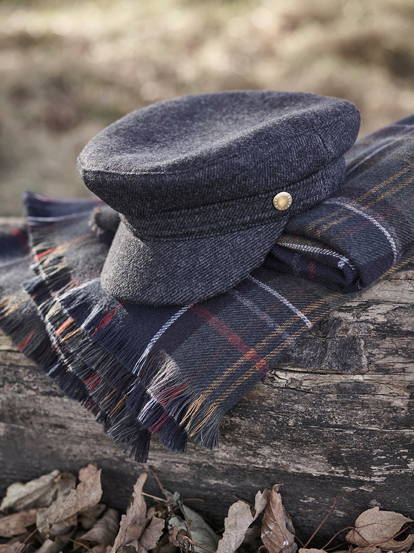 Barbour BOTHAL Baker Boy Cap - Charcoal Grey