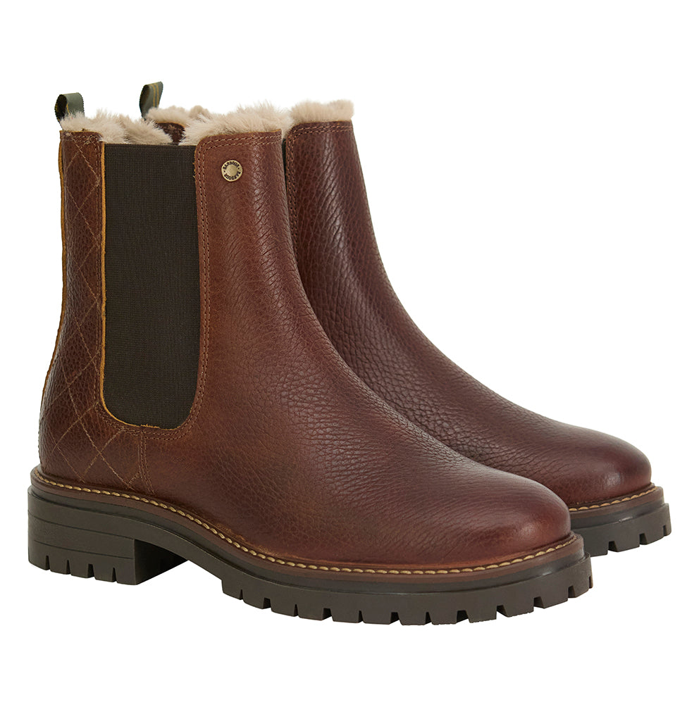 Barbour EVIE Faux Fur Chelsea Boots - Brown