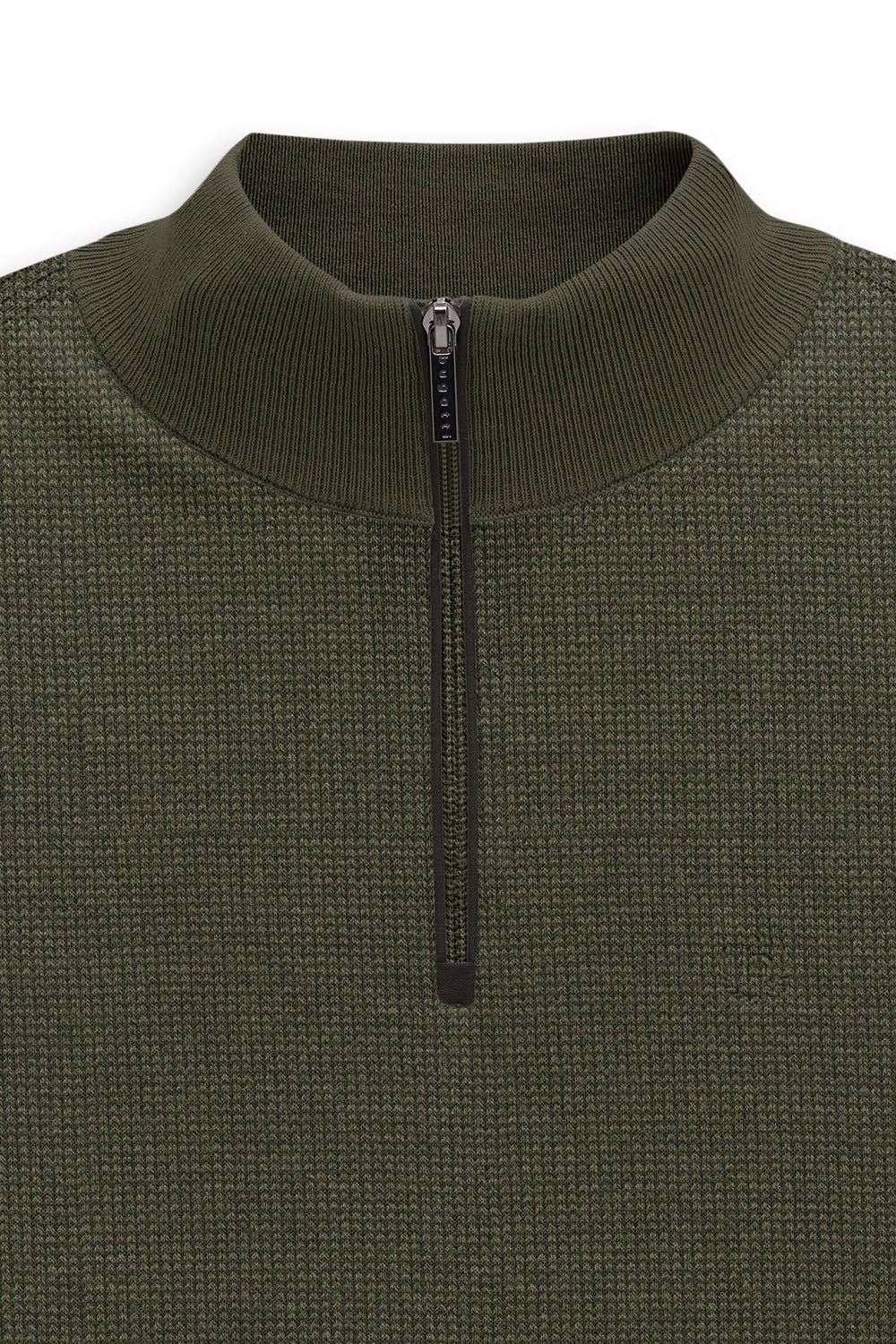 Bugatti Cotton Cashmere Half Zip Jumper - Olive