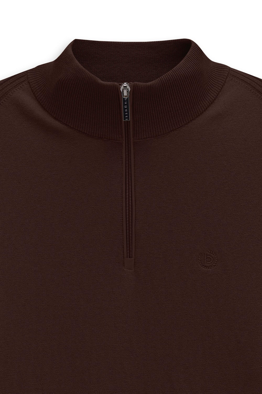 Bugatti Cotton Cashmere Half Zip Jumper - Blackberry