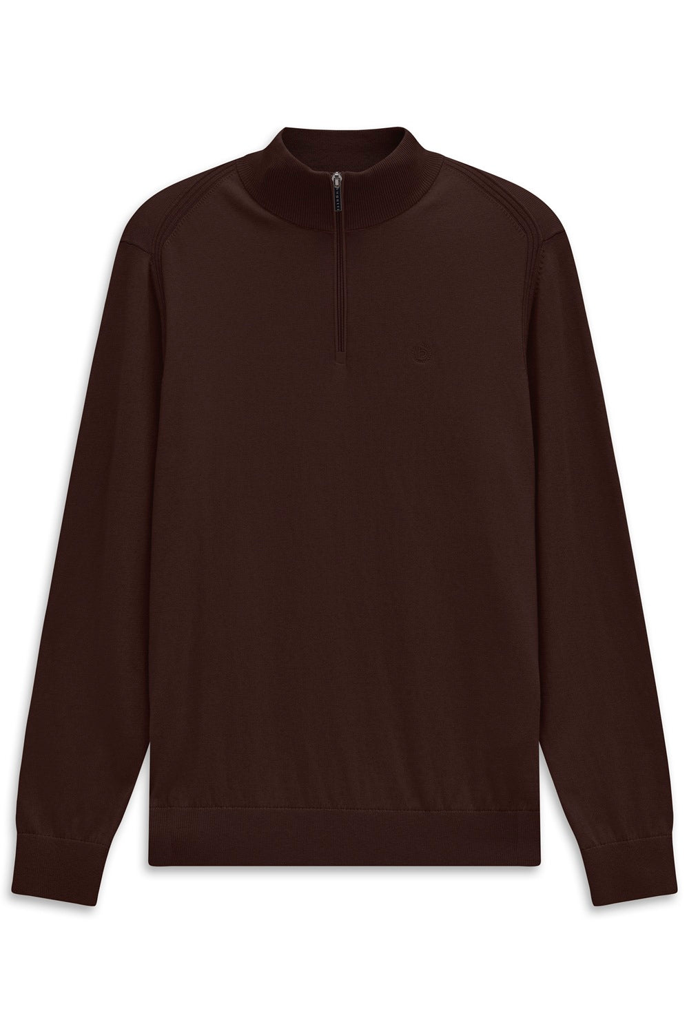 Bugatti Cotton Cashmere Half Zip Jumper - Blackberry