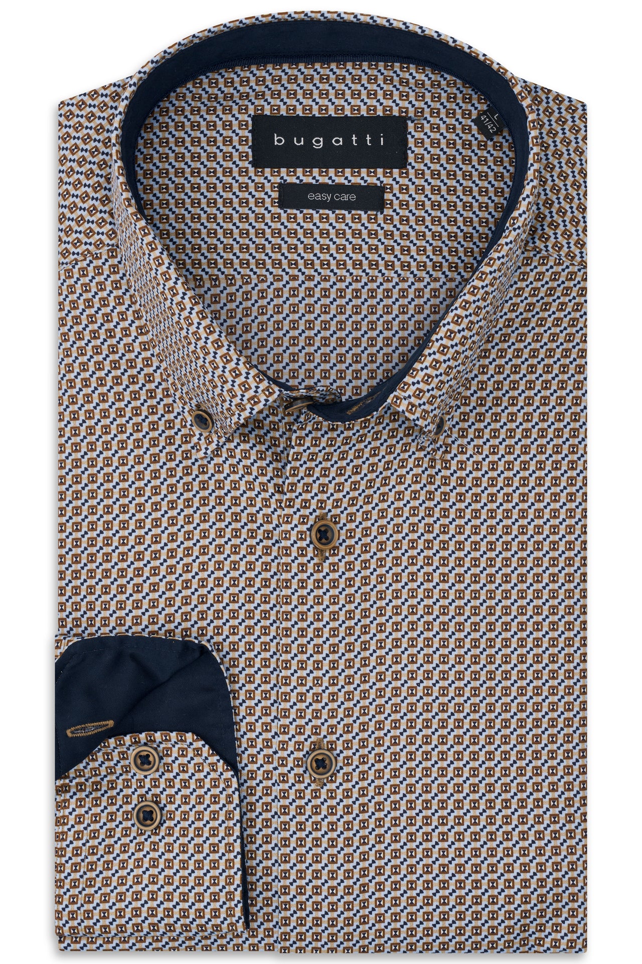 Bugatti Mens Casual Shirt - Cognac