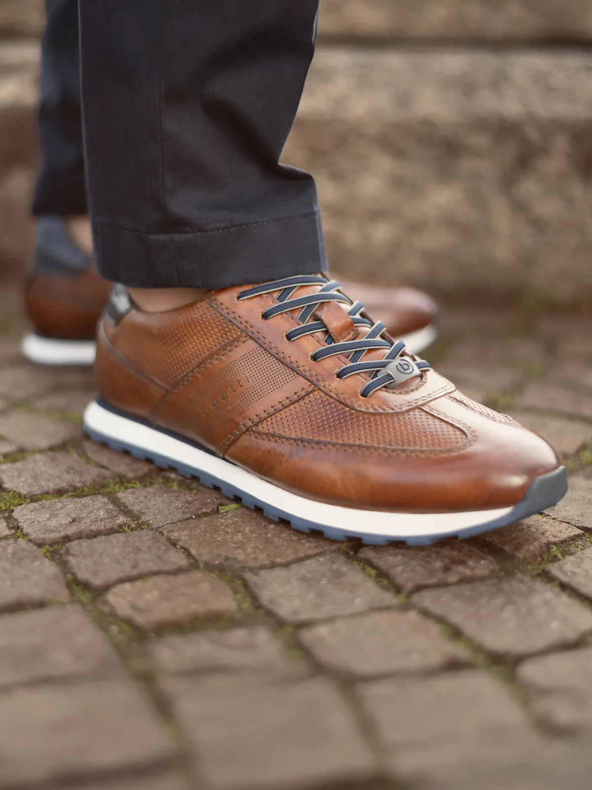 Bugatti Men's Cognac Leather Sneaker Style Shoes