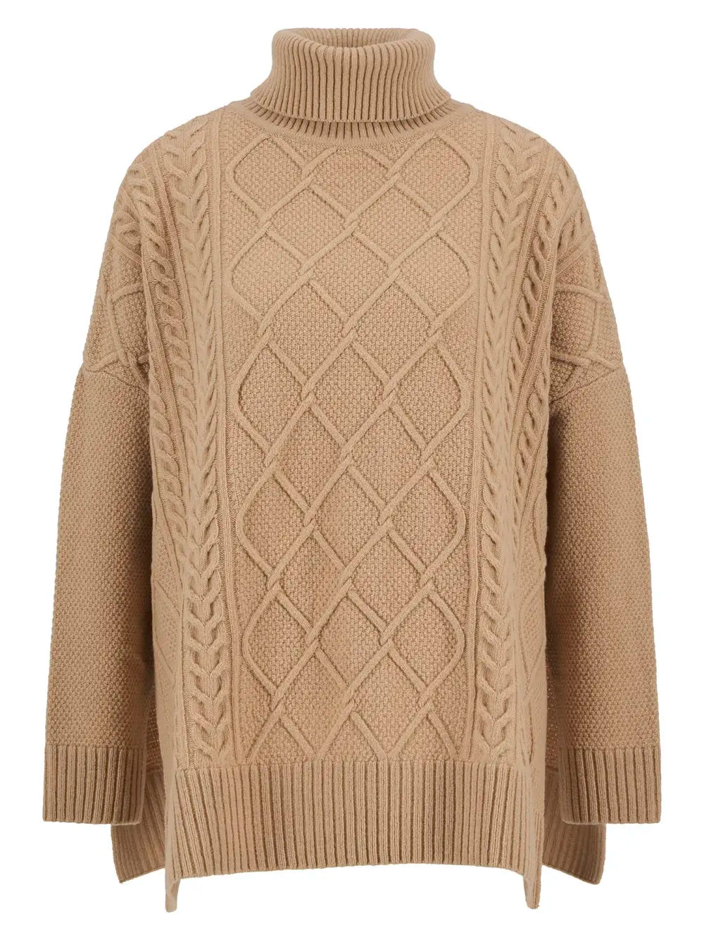 Barbour Burne Knitted Cape Jumper - Pale Camel