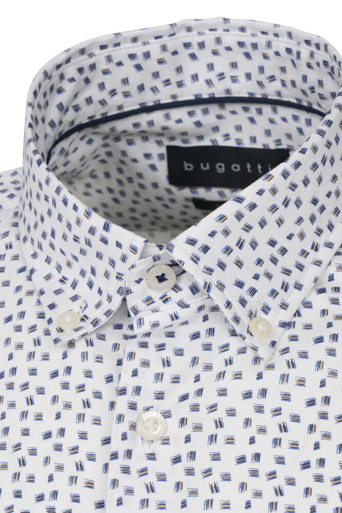 Bugatti White and Navy Casual Shirt