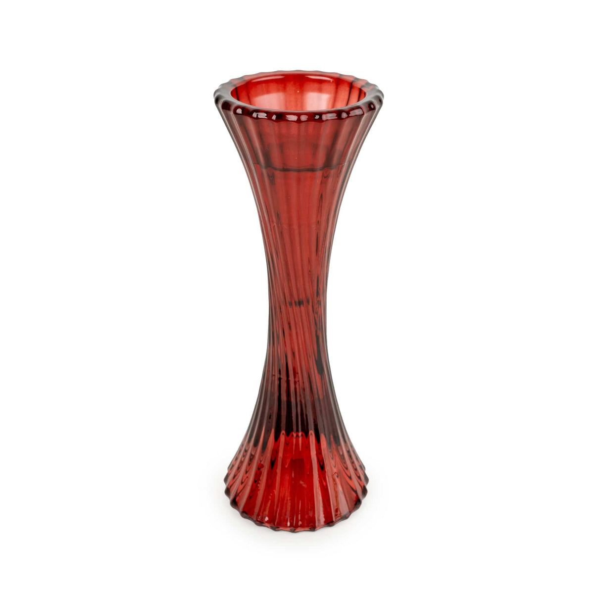 Glass Candlestick - Red