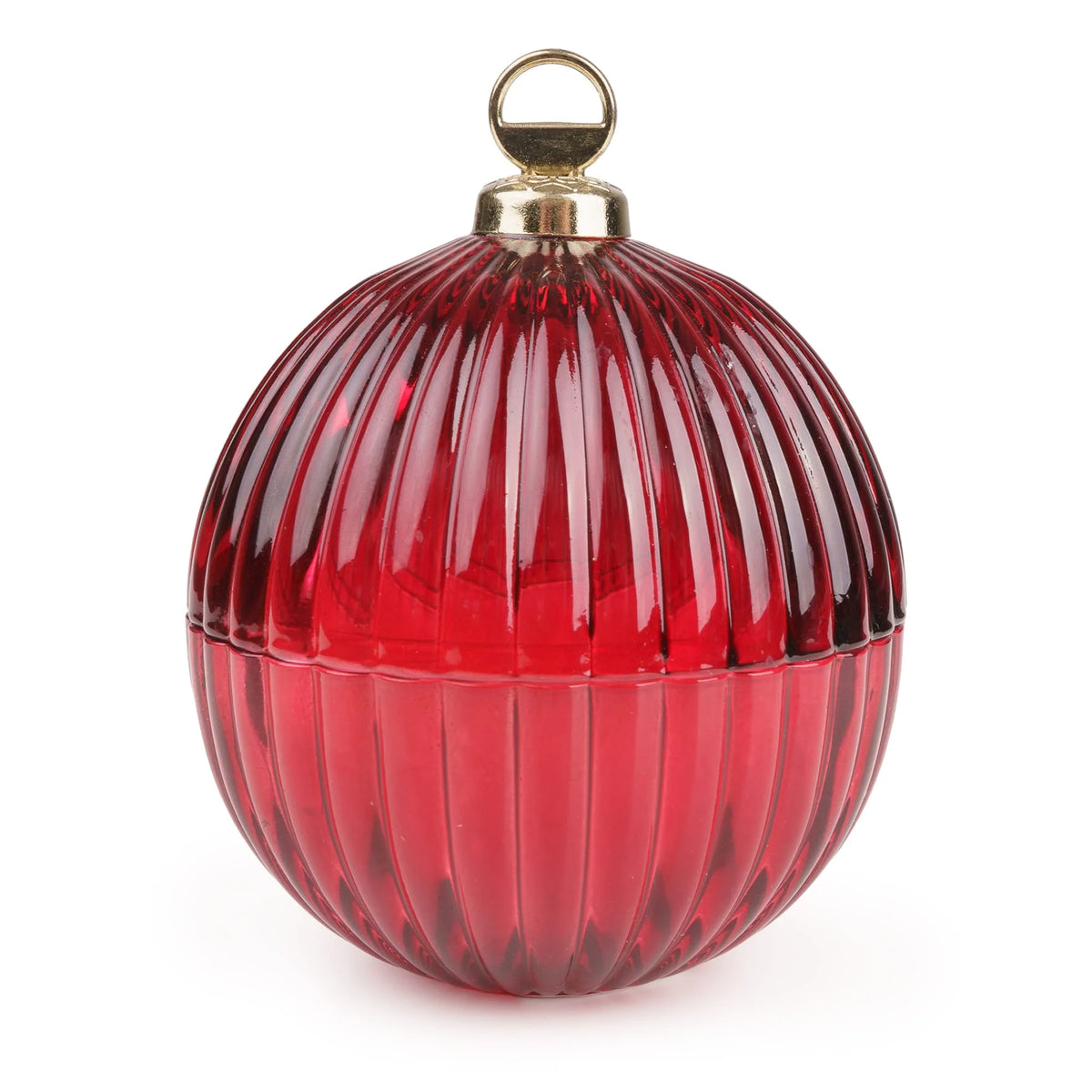 Small Bauble Glass Candle - Red