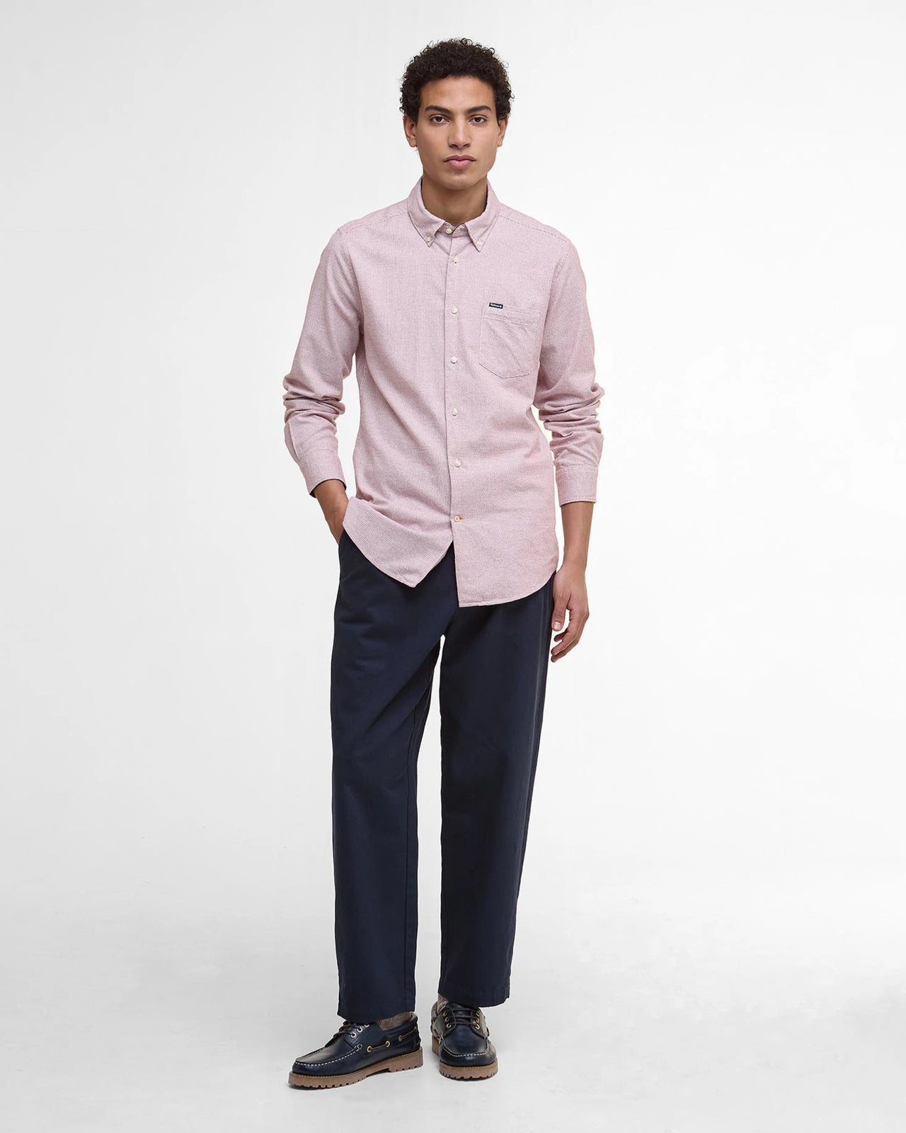 Barbour Turner Tailored Houndstooth Shirt - Earth Pinku