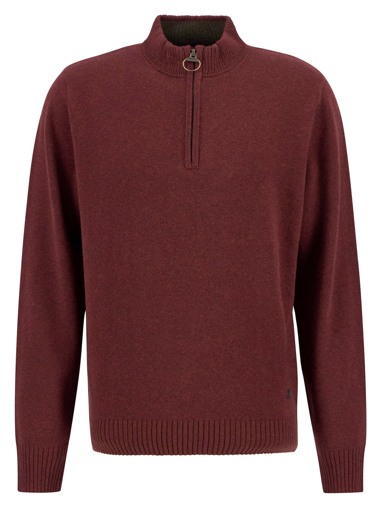 Barbour Kelson Half Zip Knitted Jumper - Fired Brick