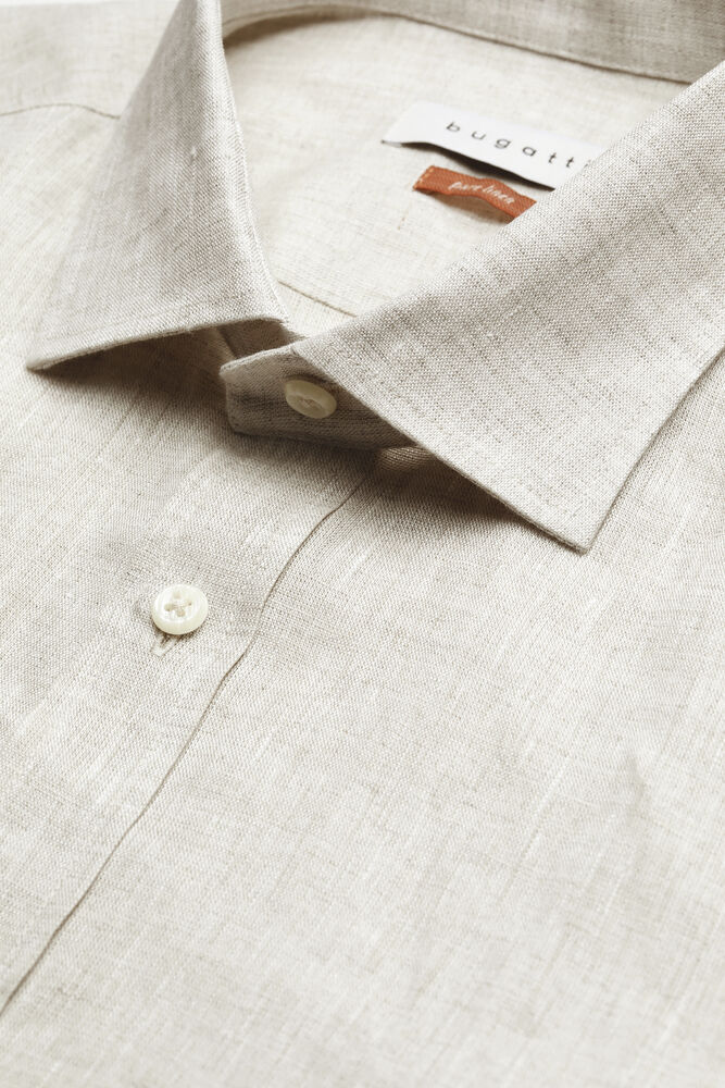 Bugatti Long Sleeved Linen Shirt - Off White