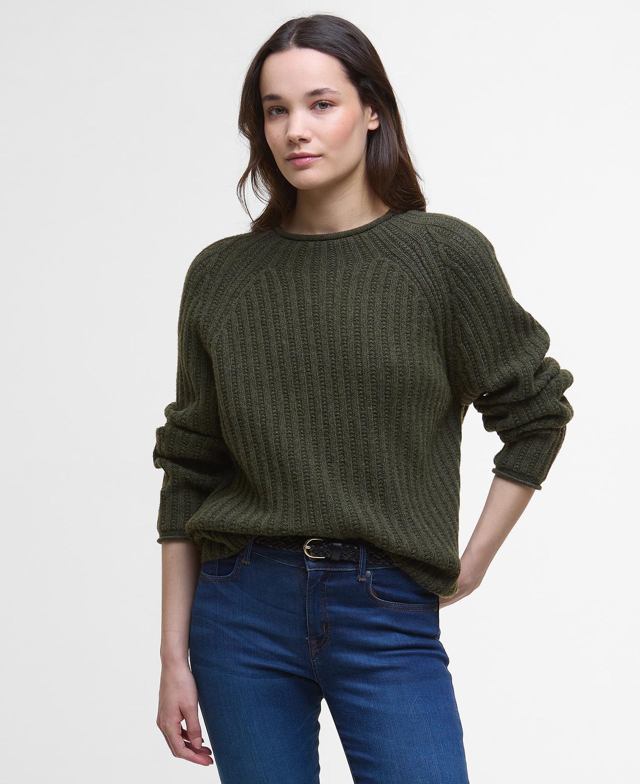 Barbour Bamburgh Knitted Jumper - Olive