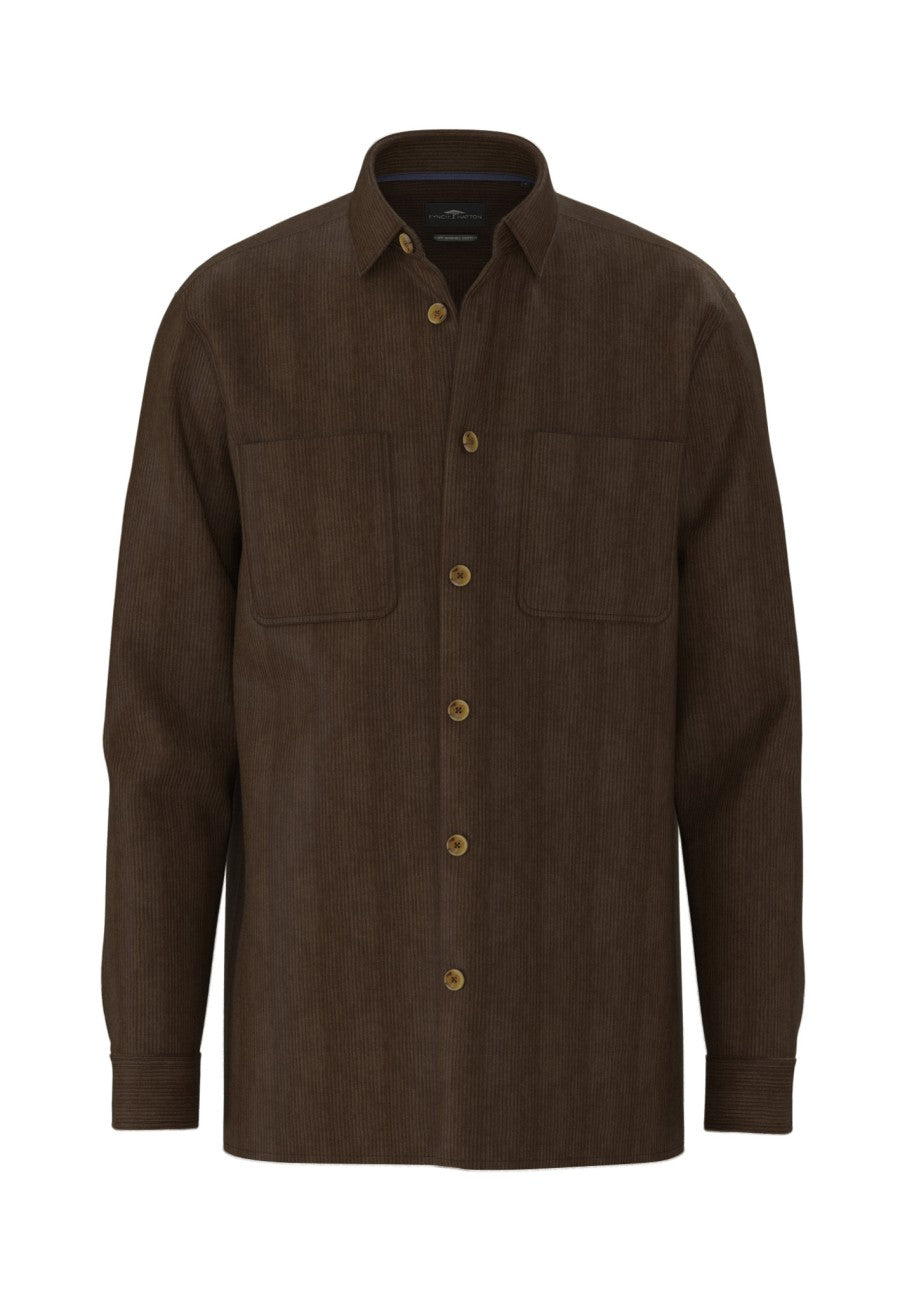 Fynch Hatton Dark Chocolate Corduroy Overshirt