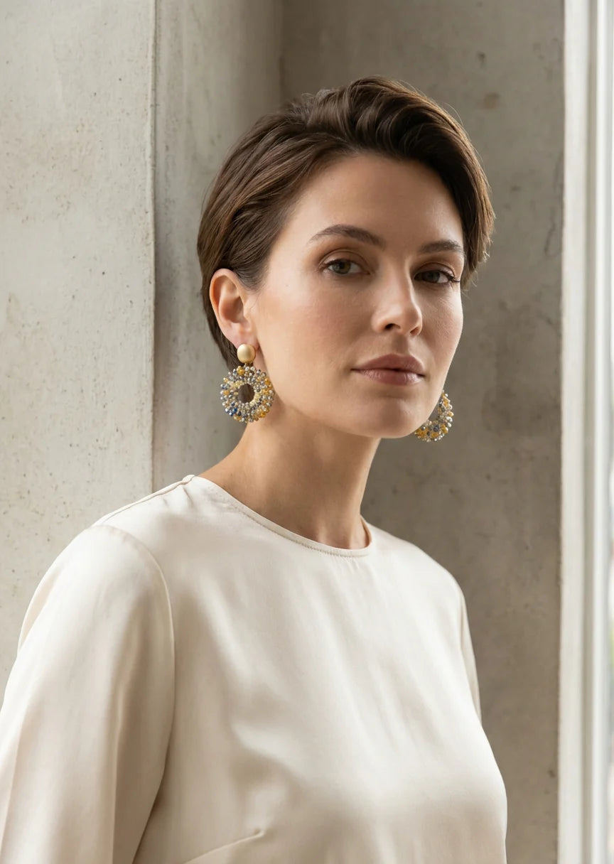 Envy Round Beaded Earring