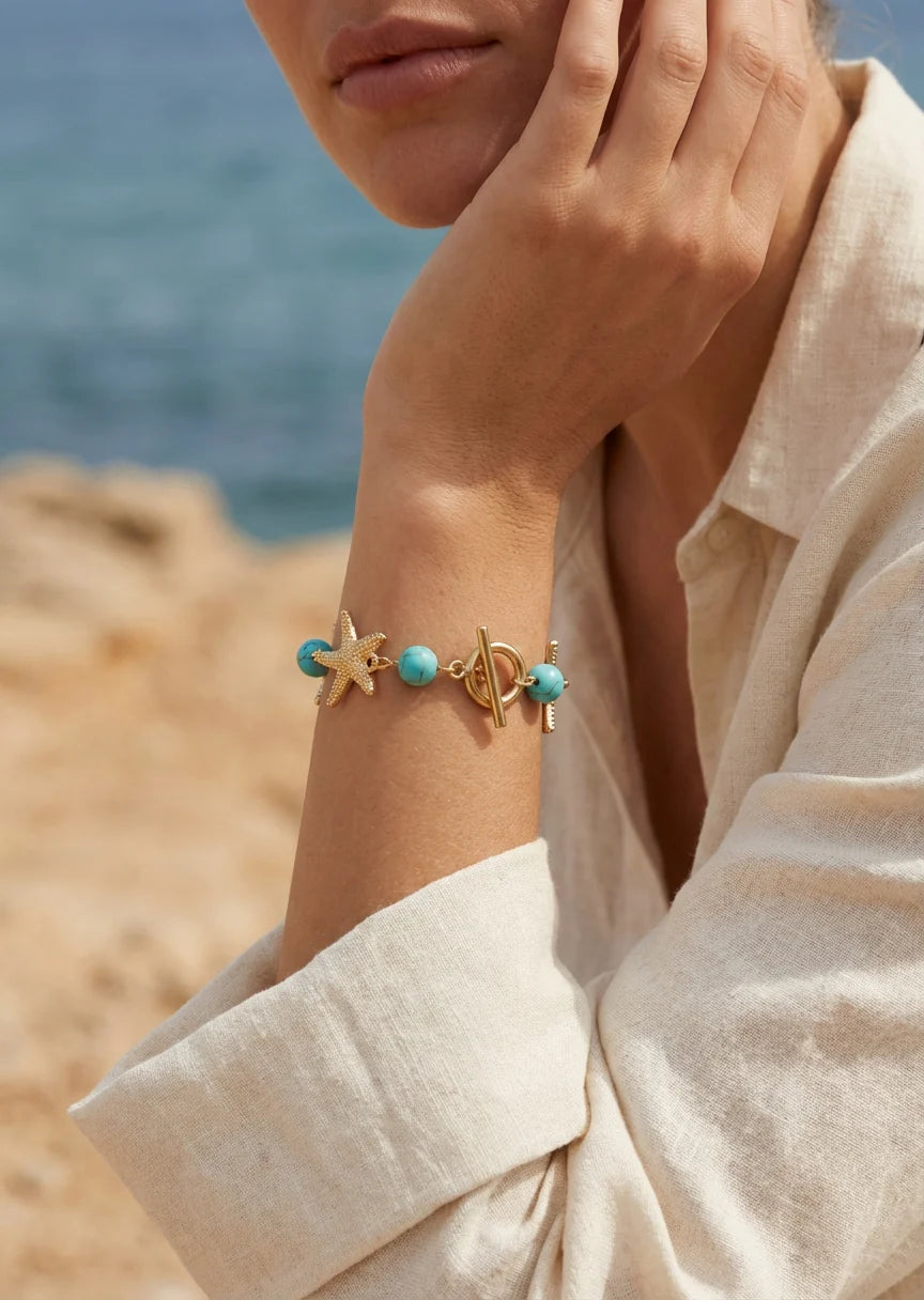 Envy Gold & Turquoise Starfish Bracelet