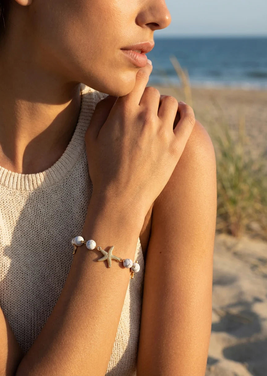 Envy Gold & White Starfish Bracelet