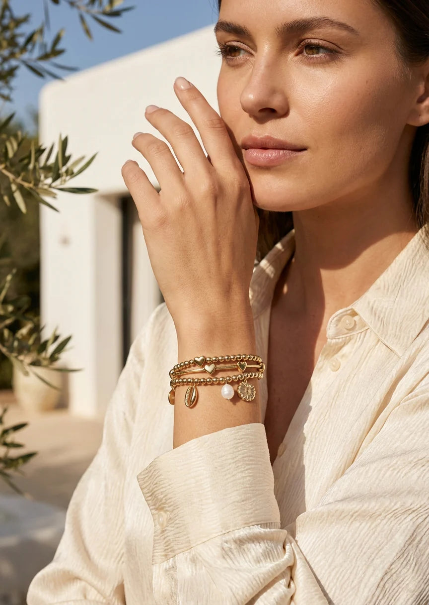 Envy Gold Bracelet Pearl & Sea Charmes