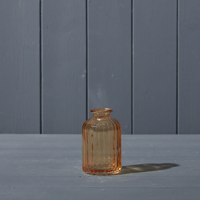 Satchville Cognac Ribbed Glass Bottle 10cm
