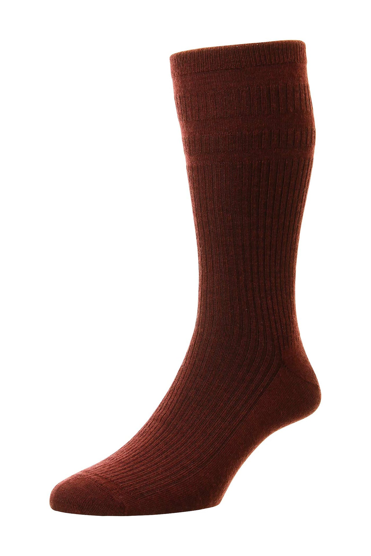 HJ Hall Original Wool Softop Socks - Burgundy