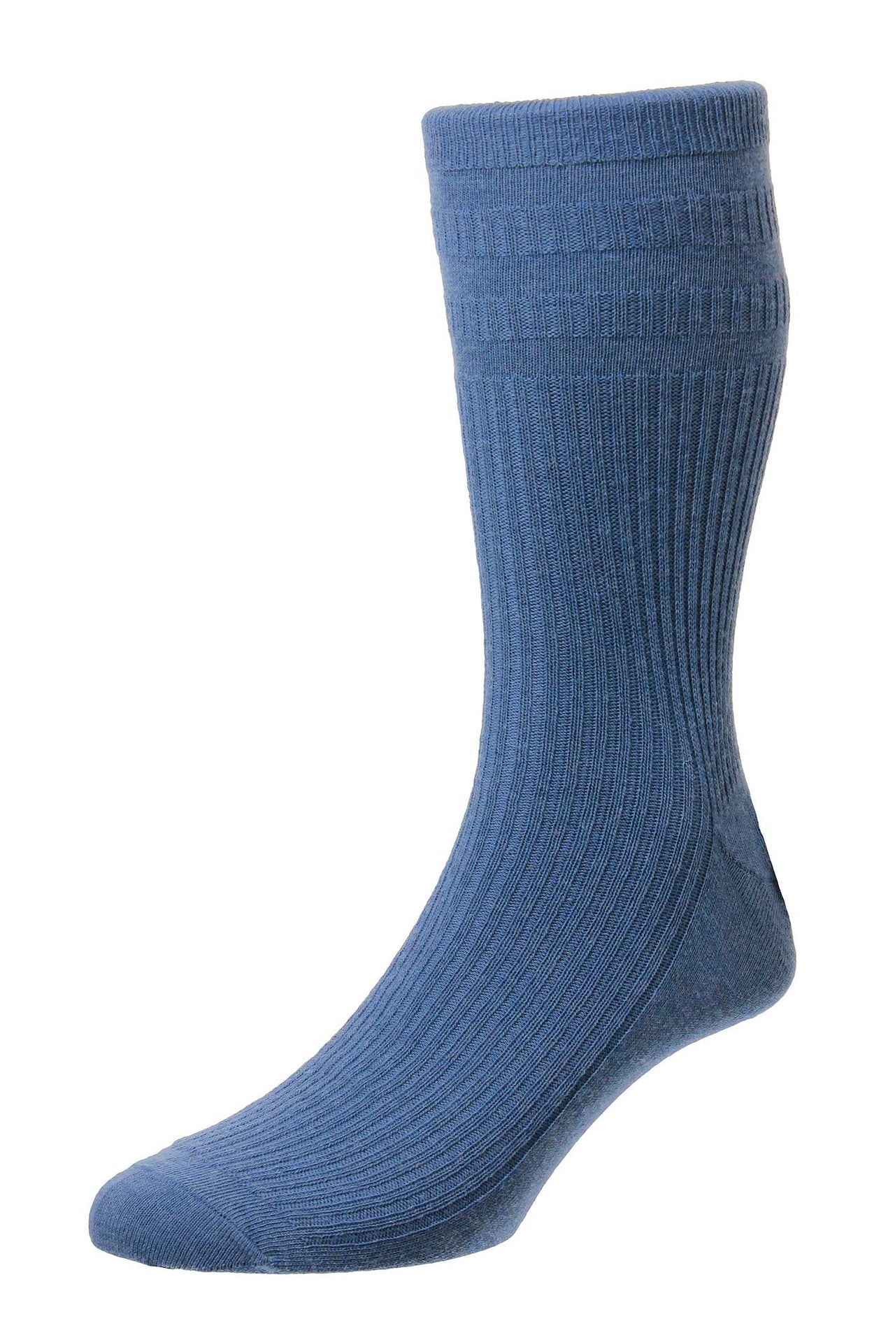 HJ Hall Original Wool Softop Socks - China Blue